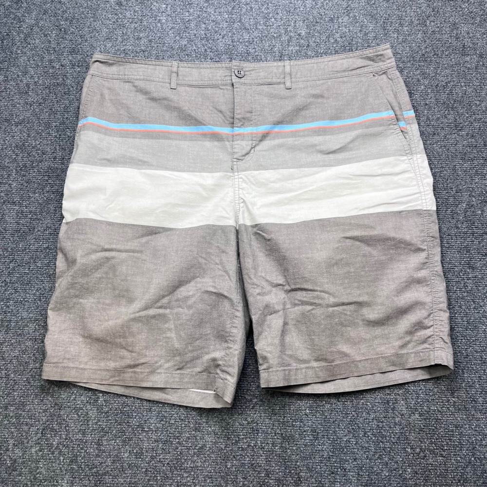 Trinity Hybrid Board Shorts Striped Grey Casual Swim Trunks